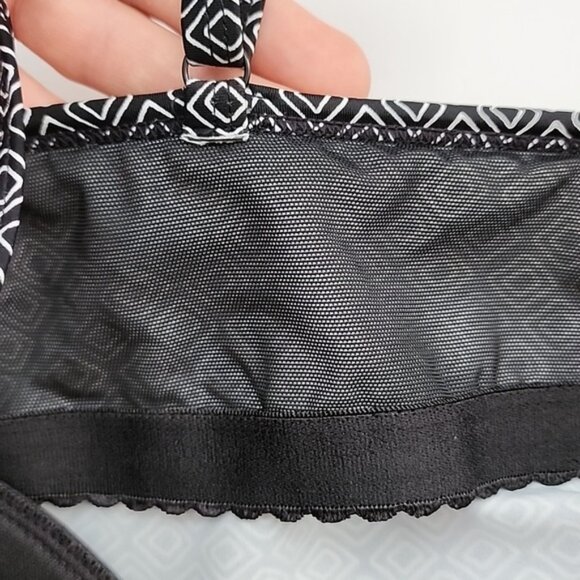 Christina Tankini Black White Geometric Print Padded Cups High Back Size 8 - Picture 13 of 16